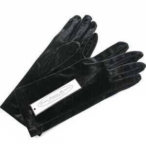 Black Velvet Wrist Length Dress Gloves Church Formal Evening Accessory – Hey Viv